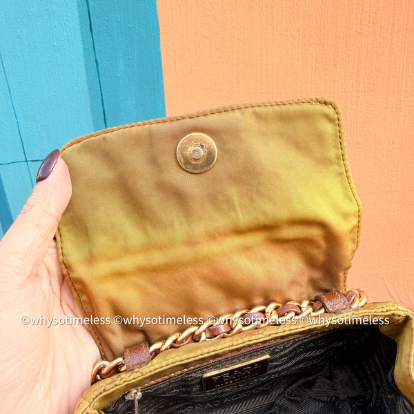 Vintage Prada Mini 2-way Belt Bag - Ginkgo Leaf Brown