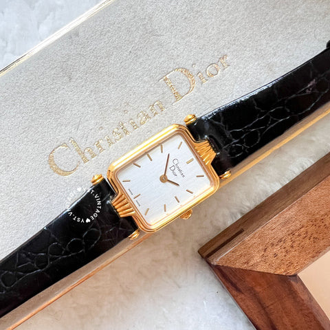 Vintage Dior Tank Watch - Black*Gold