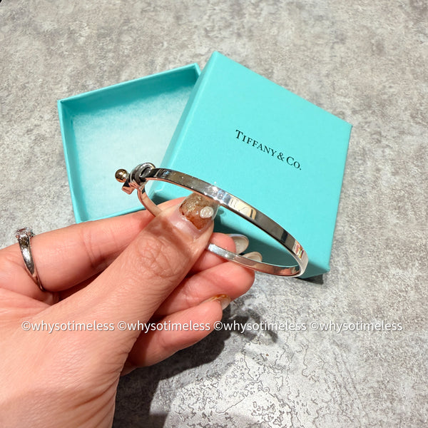 Vintage Tiffany & Co. Love Knot Bangle - 925 Silver 750 18K Gold