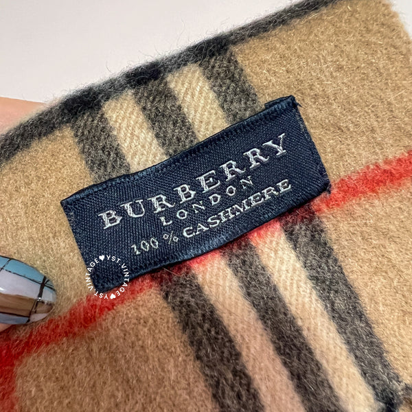 Vintage Burberry Cashmere/ Burberrys Lambswool Scarf - Classic