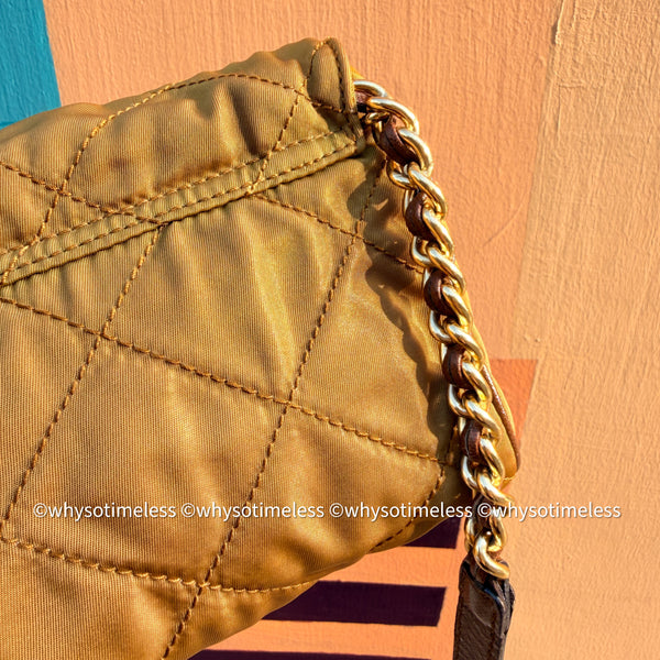 Vintage Prada Mini 2-way Belt Bag - Ginkgo Leaf Brown