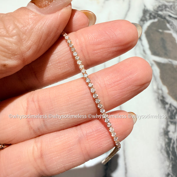【Pre-order】1.0ct Natural Diamond Tennis Bracelet - 18KYG/ PT