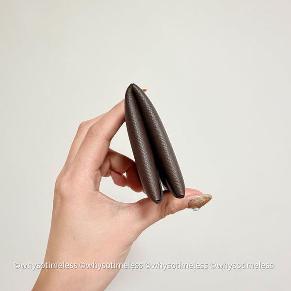 Pre-owned 2023's Hermès Calvi Card Holder - Ébène