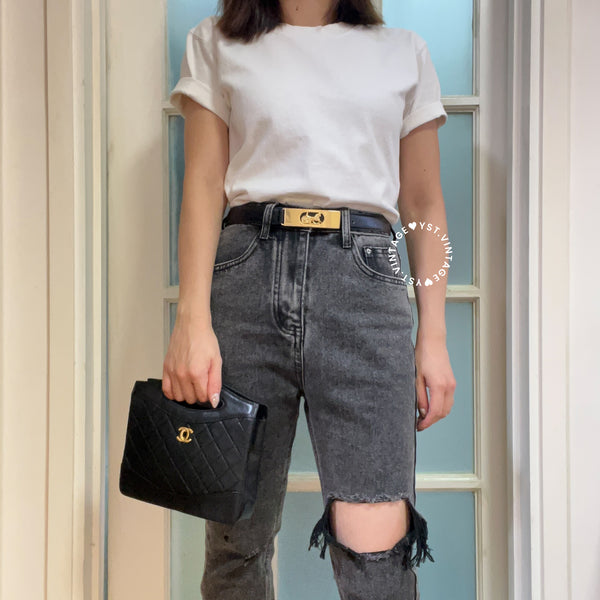 Vintage CELINE Sulky Belt - Black