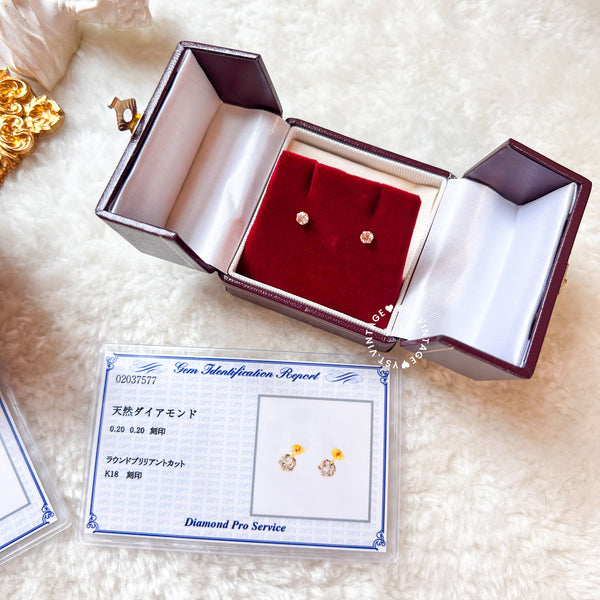 【pre-order】Japanese Diamond 0.4ct Earrings with cert