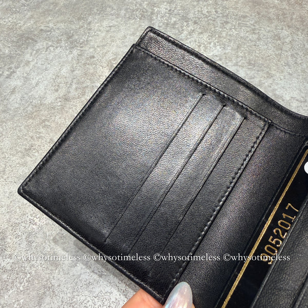 Vintage Chanel 2004-05'S Caviar Coco Short Wallet - Black 006