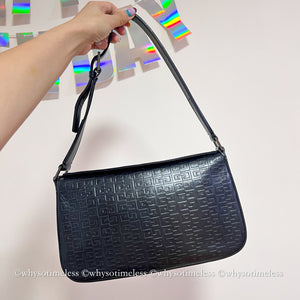 Vintage Givenchy Monogram Box Hobo - Black (Made in Japan)