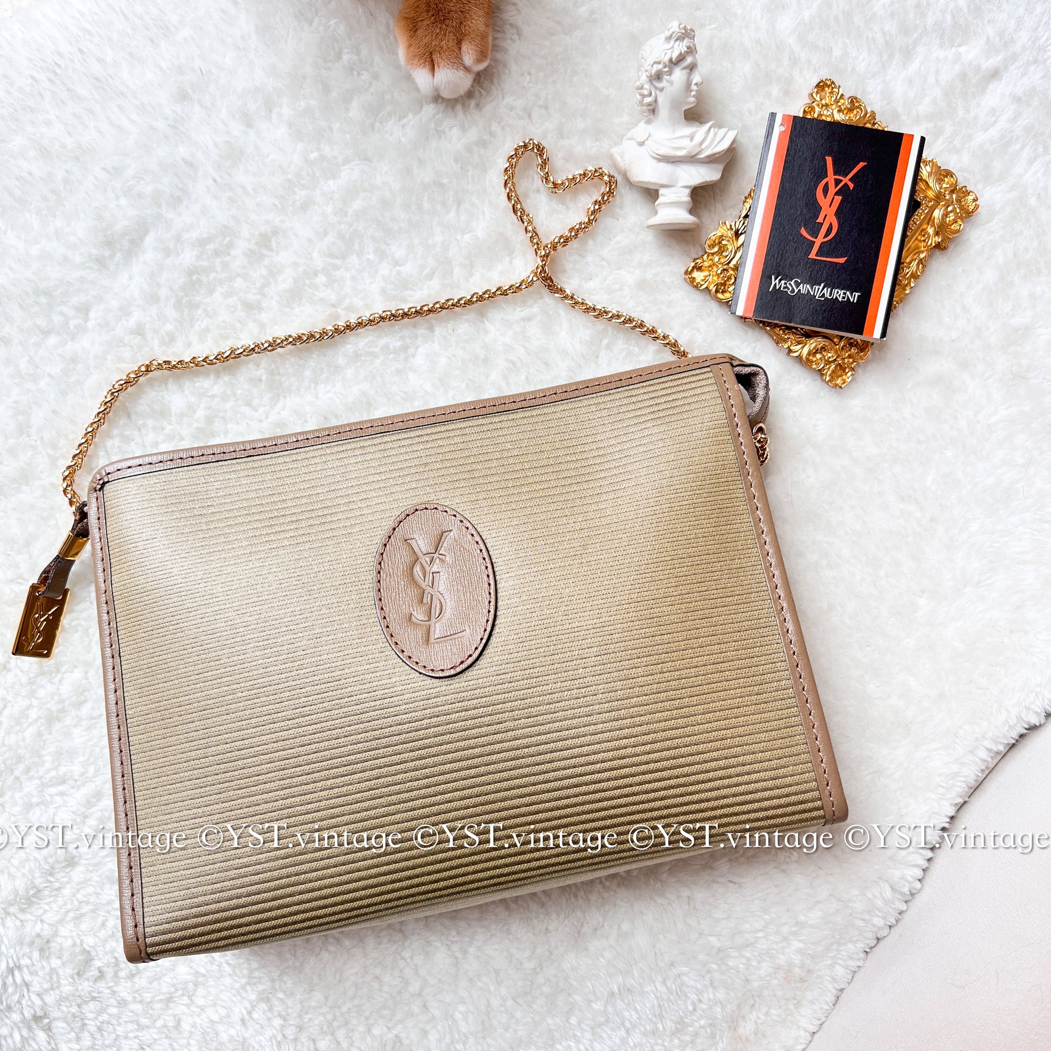 Vintage YSL Clutch 002 - Beige
