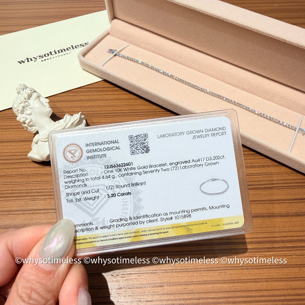 【Pre-order】3.0ct/ 5.0ct Lab Grown Diamond Tennis Bracelet - 10KWG