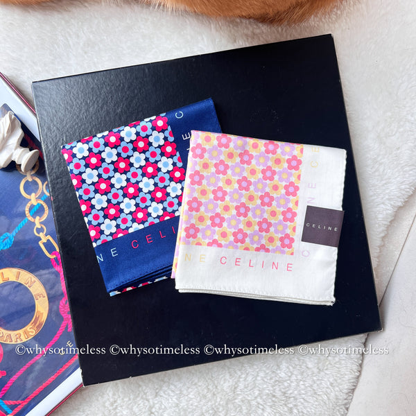 Vintage CELINE Scarfs/ Handkerchiefs - Cilo, Lily & Peony