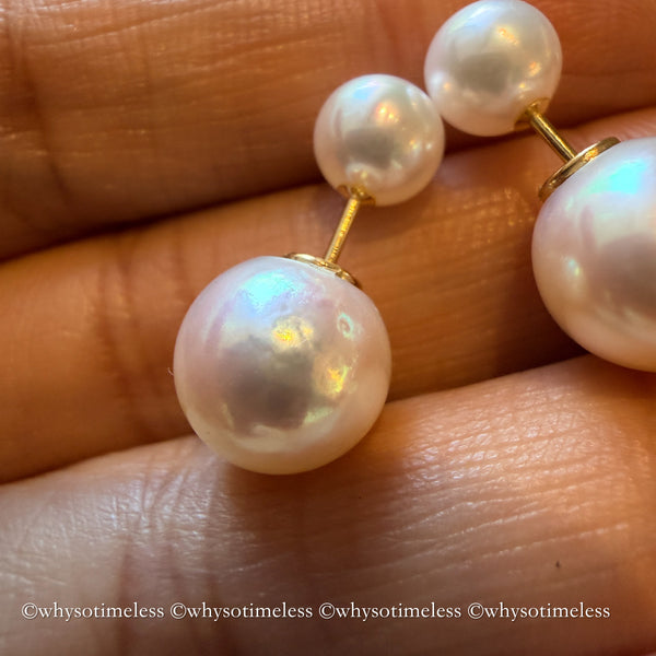 6/9mm Double Akoya 18KYG Earrings
