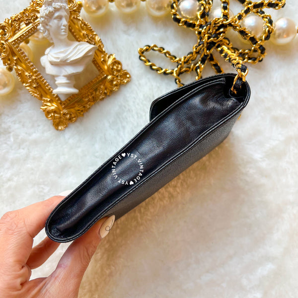 Vintage Chanel Caviar Mini Bag/ Phone Case - Black