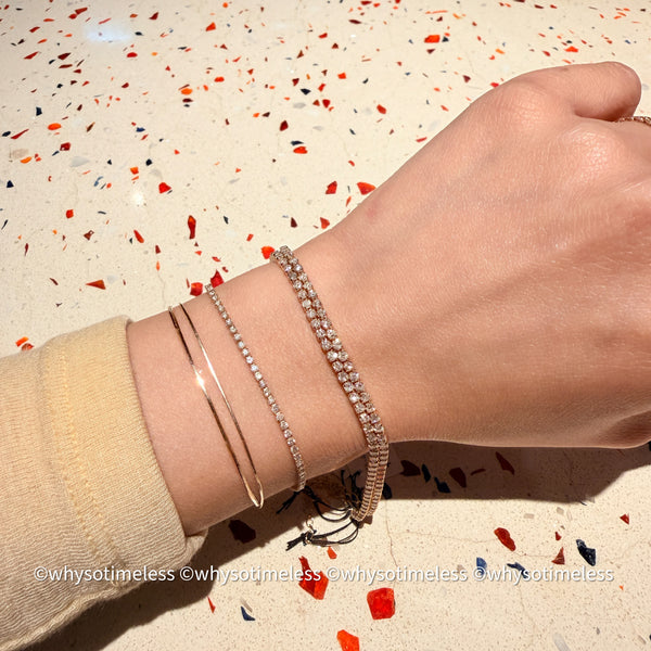 【Pre-order】1.0ct/ 2.0ct Natural Diamond Tennis Bracelet - 18KYG/ PT