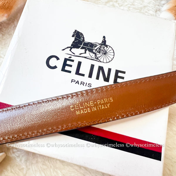 Vintage CELINE Sulky Belt - Brown*Gold With Original Box