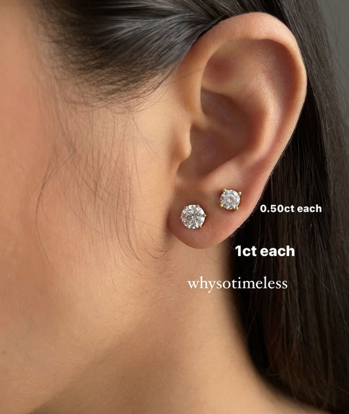【Pre-order】Brillante Lab Grown Diamond 18KWG Earrings (2.0ct/ 1.0ct)