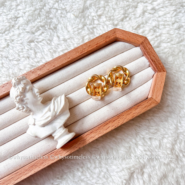 Vintage Givenchy Twist 24KGP Ear Clips
