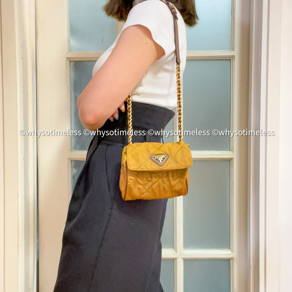 Vintage Prada Mini 2-way Belt Bag - Ginkgo Leaf Brown
