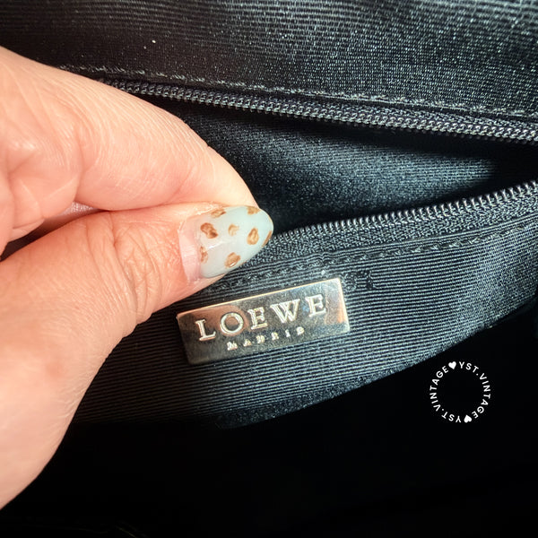 Vintage Loewe Croissant Shoulder Bag - Black