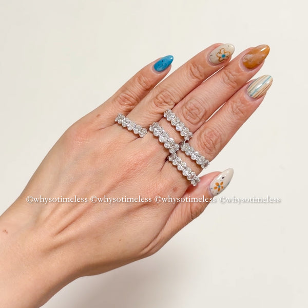 【Pre-order】Oval Lab Grown Diamond 10K Half Eternity Ring 0.30ct@