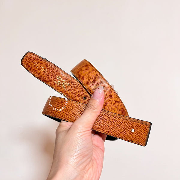 Vintage High-Class H Belt Buckle & Reversible Leather Strap - SHW