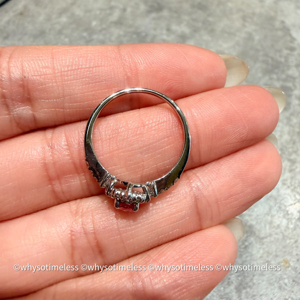 Natural Padparadscha Diamond PT900 Ring - Lotus