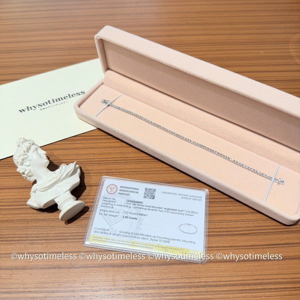 【Pre-order】3.0ct/ 5.0ct Lab Grown Diamond Tennis Bracelet - 10KWG