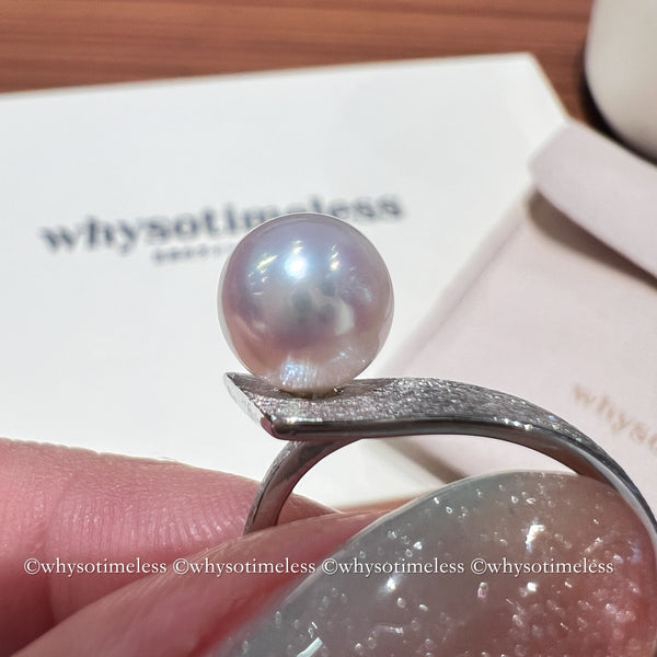 Japanese 8-8.5mm Akoya Silver Ring