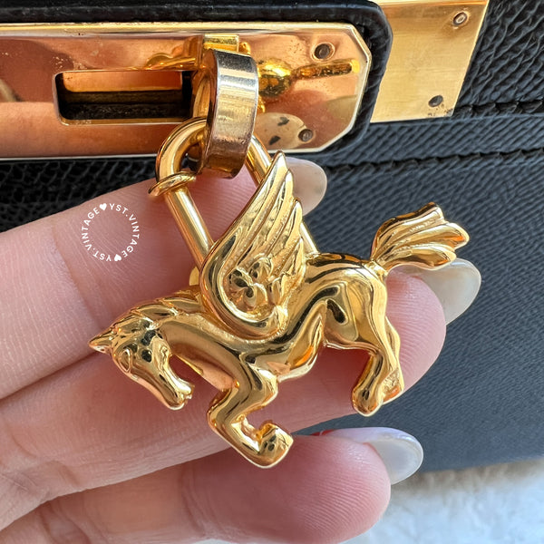 Vintage HERMÈS 1993's Cadena Pegasus Lock - Gold