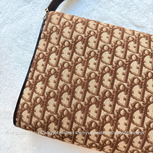 Vintage Dior Oblique 2-way Bag - Brown