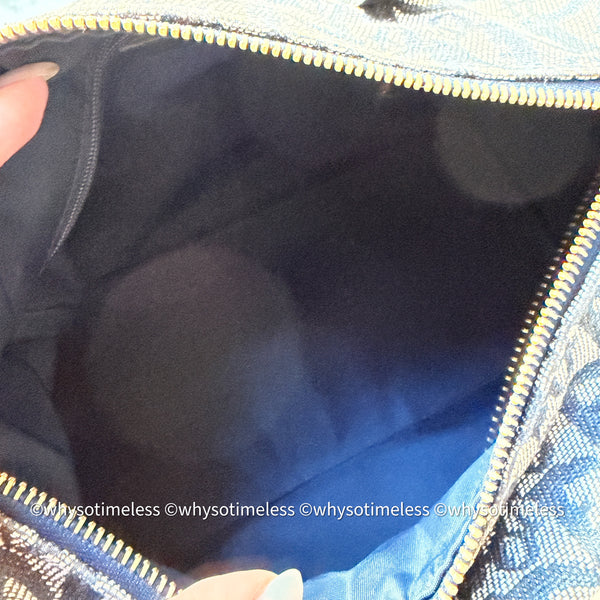 Vintage Dior Trotter 25cm Boston Bag - Navy 002