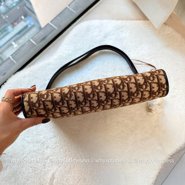 Vintage Dior Oblique 2-way Bag - Brown