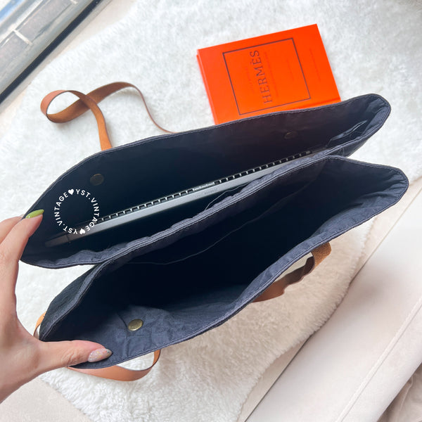 【HKD1 Auction】 Vintage Hermès Ahmedabad Cabas II Poche - Navy