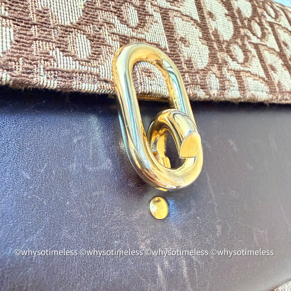Vintage Dior Oblique 2-way Bag - Brown