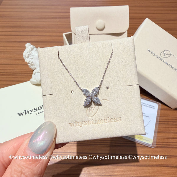 1.21ct Lab Grown Diamond 10K Marquise Brilliant Cut Clover Necklace