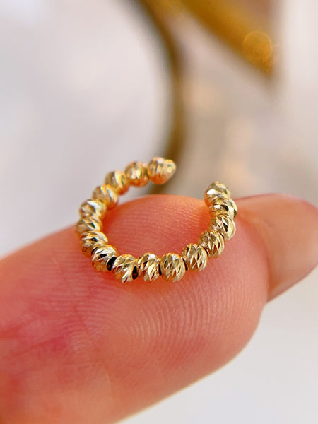 【Pre-order】18KYG/ WG Golden Ball Ear Cuff
