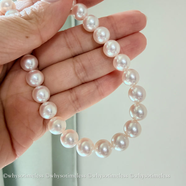 8.5-9mm Akoya SS-花珠 Necklace PSL Cert