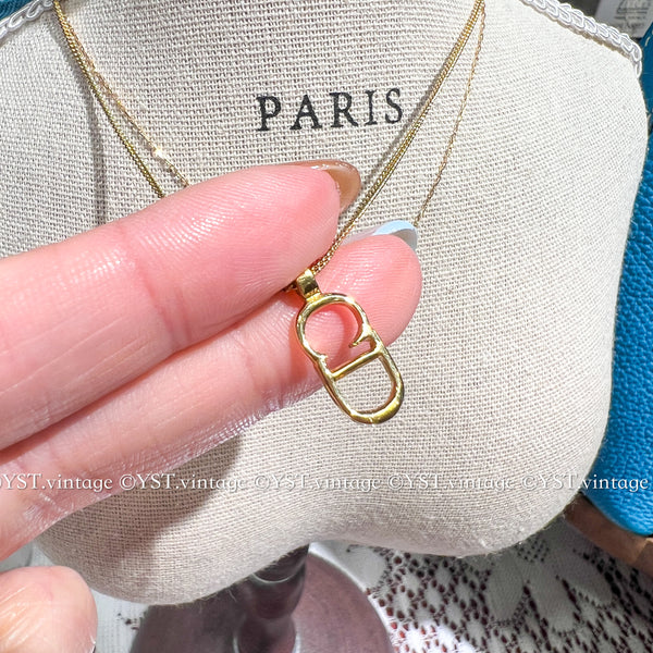 Vintage Dior Gold-Finish Metal Necklace 004
