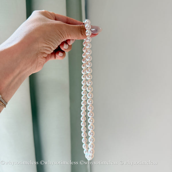 8.5-9mm Akoya SS-花珠 Necklace PSL Cert