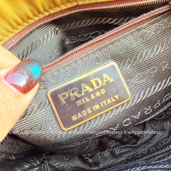 Vintage Prada Mini 2-way Belt Bag - Ginkgo Leaf Brown