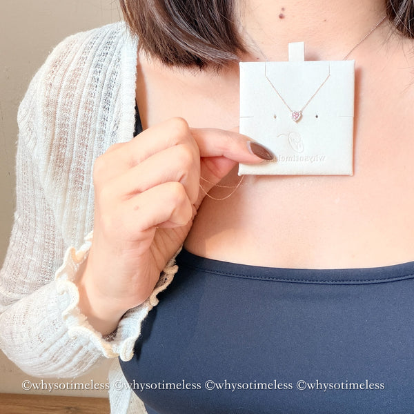 0.096ct Natural Padparadscha Diamond 18KRG Necklace