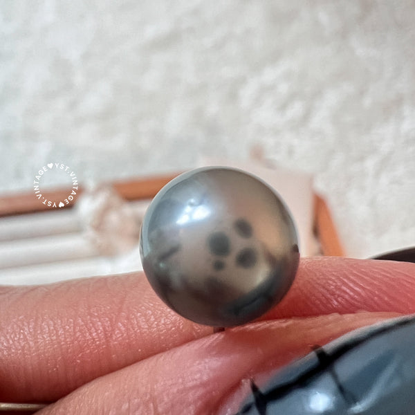 9-10mm 大溪地 Tahitian Pearl 18KPT900 Earrings - Ocean Blue