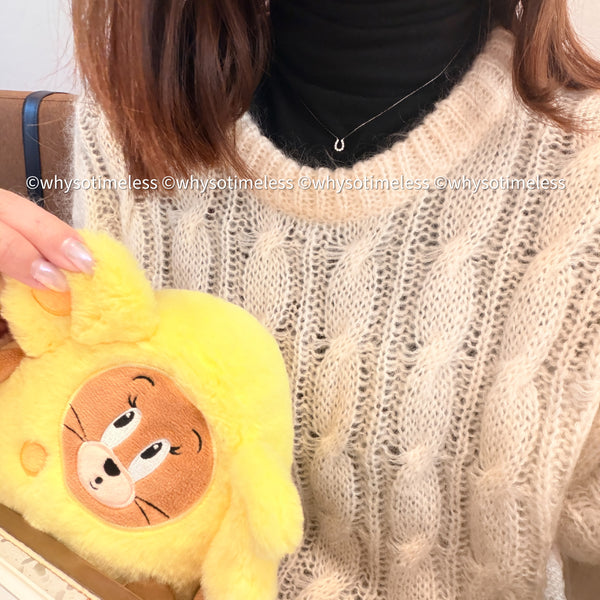 0.10ct Natural Diamond Horseshoe Shape PT Necklace