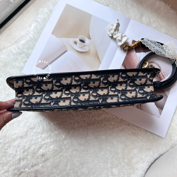 Vintage Dior Oblique Clutch - Navy