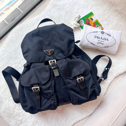 Vintage Prada Re-Nylon Backpack - Black (Size L)