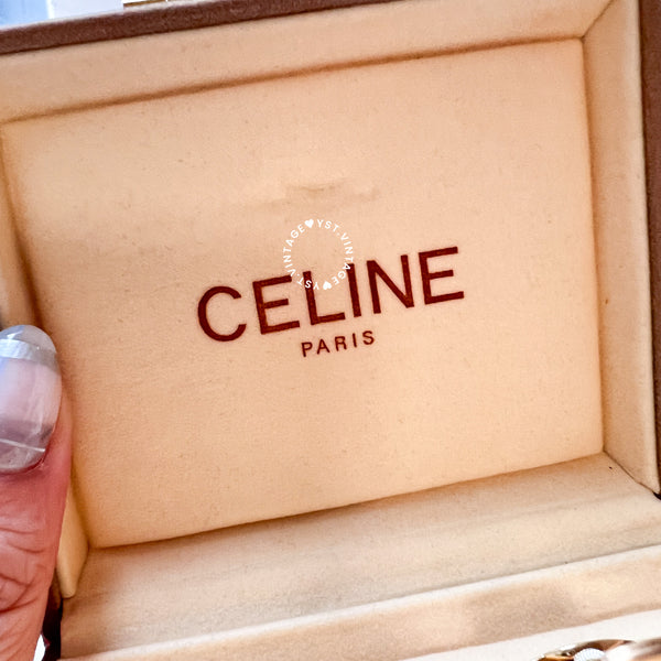 CELINE Horse Carriage Cufflinks Set with Original Box