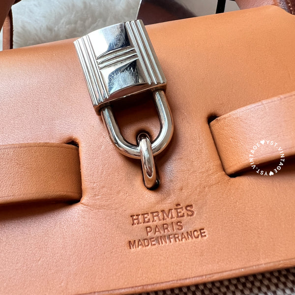 Vintage Hermès 2003 Herbag Ado Backpack PM - Beige
