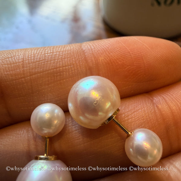 6/9mm Double Akoya 18KYG Earrings
