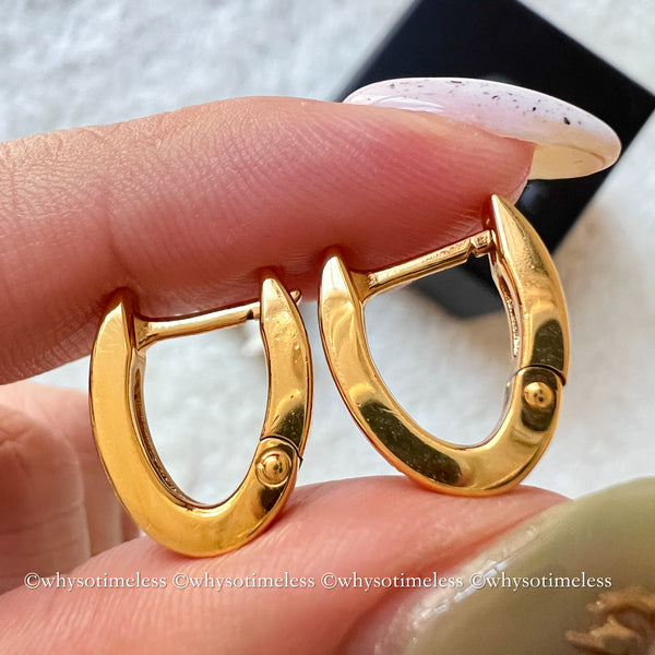 Pre-owned Versace Gold-Finish Metal Hoop Earrings