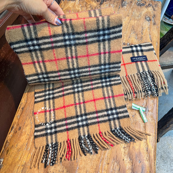 Vintage Burberry Cashmere/ Burberrys Lambswool Scarf - Classic