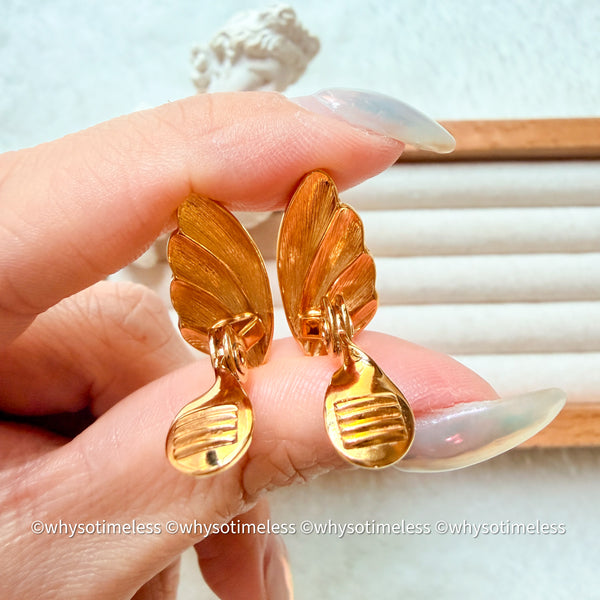 Vintage Monet 1980’s Angel Wings Ear Clips